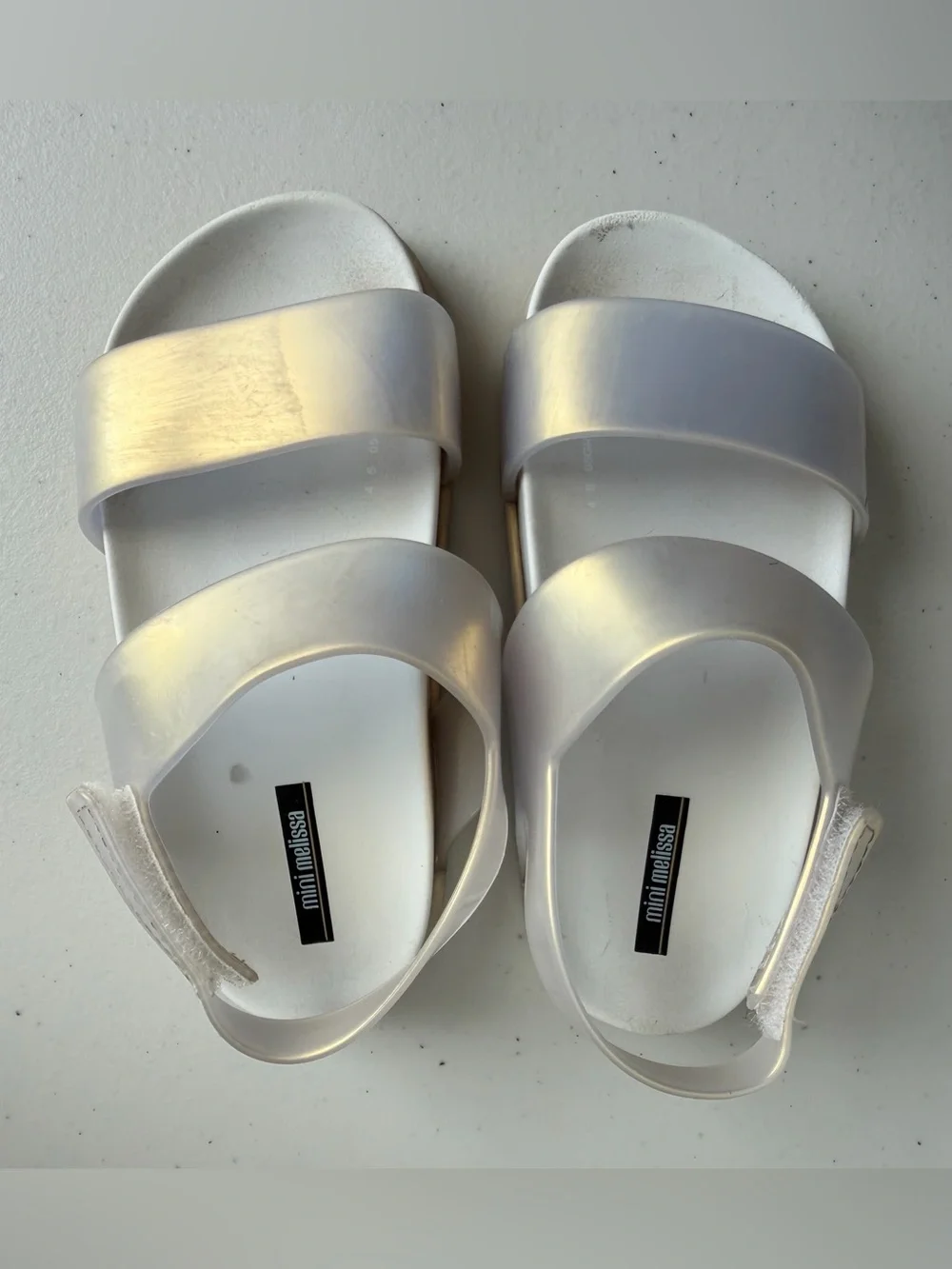 Mini Melissa Cosmic Jelly Sandals Girls US 10 Pearly Silver